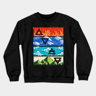 Fire Water Air Earth Four Greek Nature Lover 4 Elements Gift Crewneck Sweatshirt